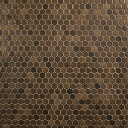 11/2 Studio Haven Hexagon  Mosaic Solid-Color Matte Smooth Ceramic Tile Deep Brown