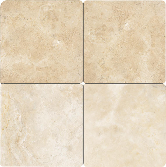 16x16 Travertine Grid Natural Travertine-Look Honed Natural Travertine Tile Sand Beige