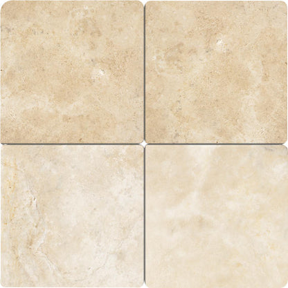 16x16 Travertine Grid Natural Travertine-Look Honed Natural Travertine Tile Sand Beige