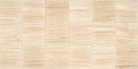 16x16 Travertine Grid Natural Travertine-Look Honed Natural Travertine Tile