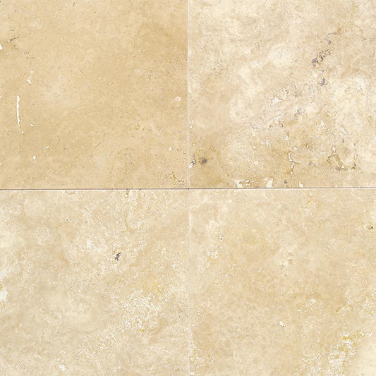 16x16 Travertine Grid Natural Travertine-Look Honed Natural Travertine Tile Light Gray