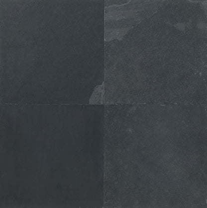 16x16 Slate Random Pattern  Stone-Look Matte Riven Slate Tile Charcoal Black
