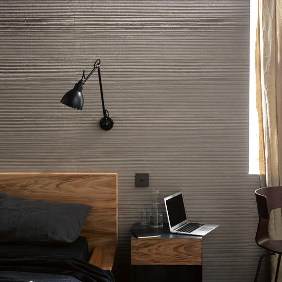 16x48 Materika Linear  Natural Concrete-Look Matte Textured Ceramic Tile Warm Taupe