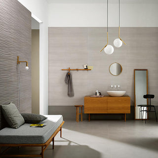 Medium Gray - 16x48 Materika Wave Natural Concrete-Look Matte Textured Ceramic Tile