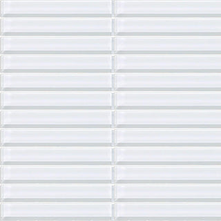 Ice White - 12x12 Color Wave Straight Joint Mosaic Solid-Color Glossy Smooth Glass Tile