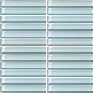 12x12 Color Wave Straight Joint Mosaic Solid-Color Glossy Smooth Glass Tile