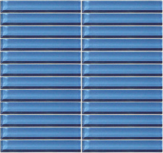 12x12 Color Wave Straight Joint Mosaic Solid-Color Glossy Smooth Glass Tile
