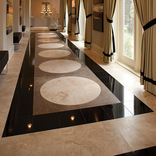 18x18 Travertine Grid Natural Stone-Look Honed Natural Travertine Tile