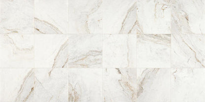 18x18 Marble Grid Intense Veining Natural Marble-Look Polished Smooth Marble Tile White Blend