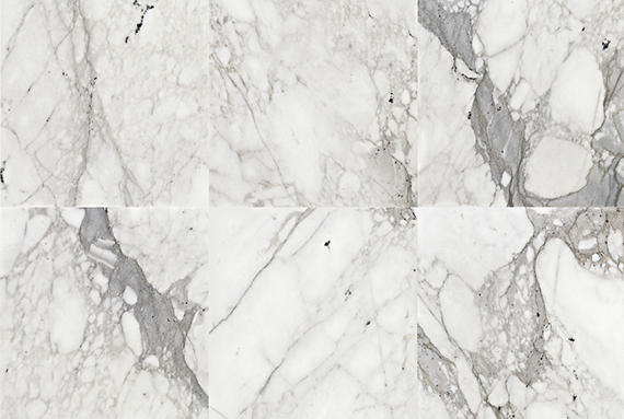 18x18 Marble Grid Intense Veining Natural Marble-Look Honed Smooth Marble Tile White Gray Mix