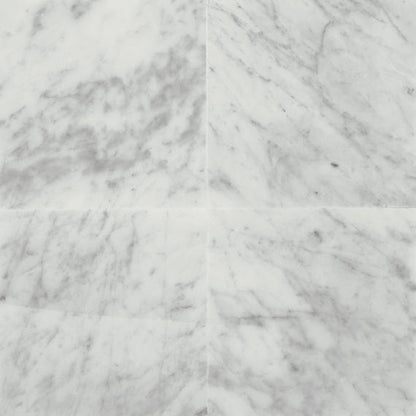 18x18 Marble Grid Intense Veining Natural Marble-Look Honed Smooth Marble Tile White Marble