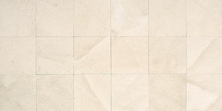Cream Beige - 18x18 Limestone Grid Light Veining Patterned Stone-Look Honed Smooth Limestone Tile