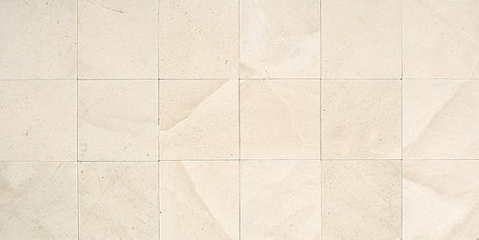 18x18 Limestone Grid Light Veining Patterned Stone-Look Honed Smooth Limestone Tile