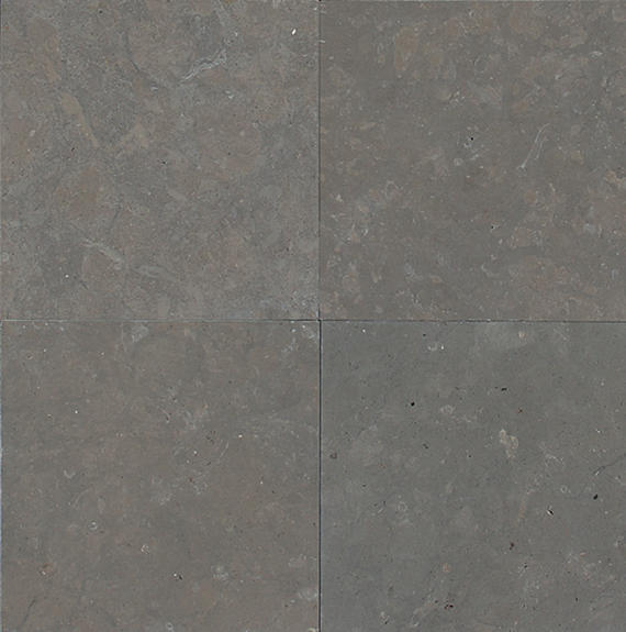 18x18 Limestone Speckled Grid Patterned Marble-Look Honed Smooth Limestone Tile Charcoal Gray