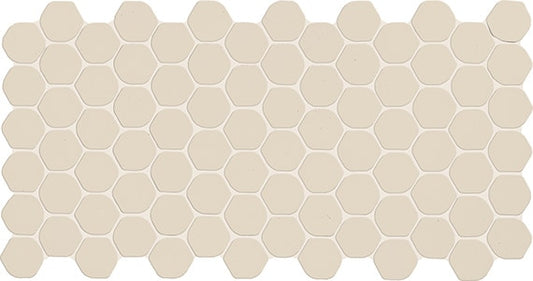 1x1 Keystones Hexagon  Mosaic Solid-Color Matte Smooth Porcelain Tile Almond Beige