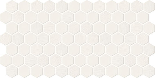 1x1 Keystones Hexagon  Mosaic Solid-Color Matte Smooth Porcelain Tile Pure White