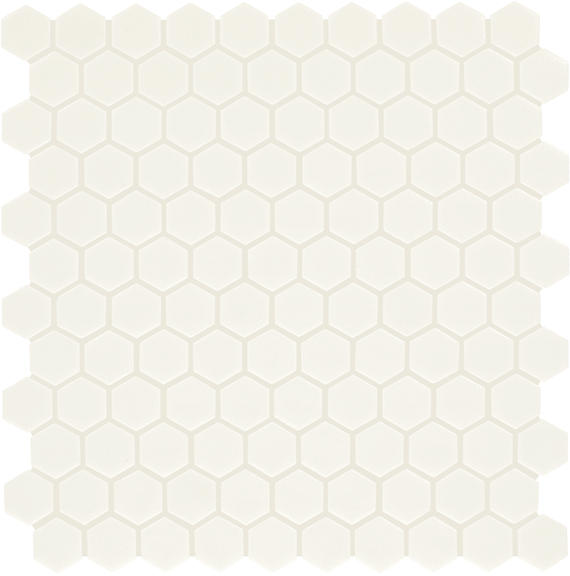 1 Uptown Glass Hexagon  Mosaic Solid-Color Matte Smooth Glass Tile Soft Ivory