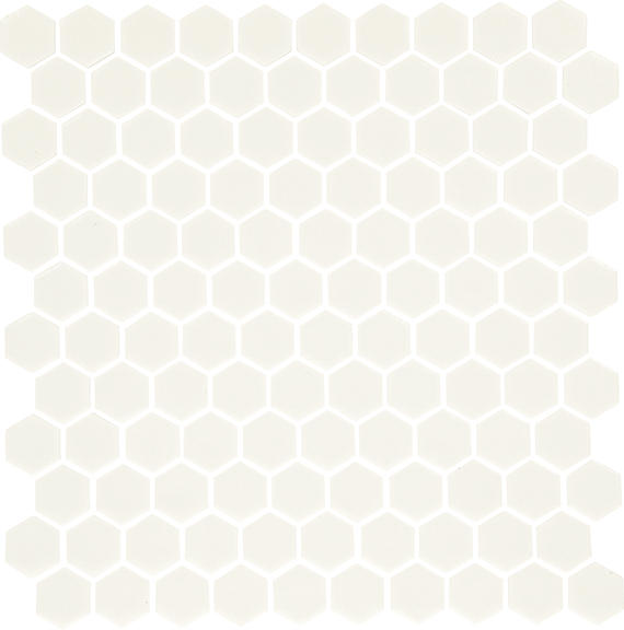 1 Uptown Glass Hexagon  Mosaic Solid-Color Matte Smooth Glass Tile Soft Ivory