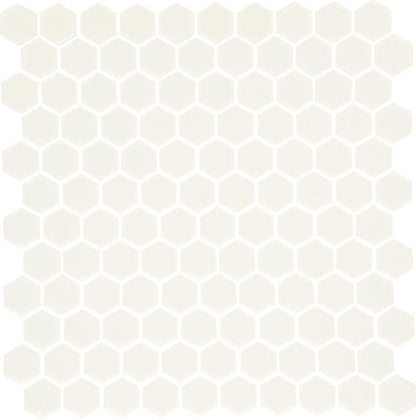 1 Uptown Glass Hexagon  Mosaic Solid-Color Matte Smooth Glass Tile Soft Ivory