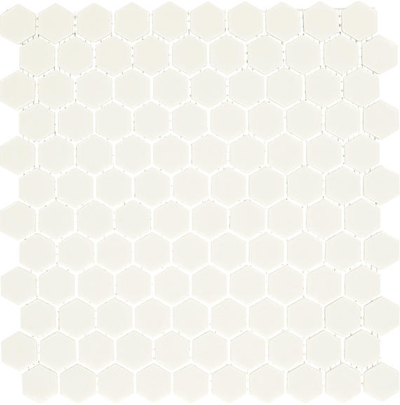 1 Uptown Glass Hexagon  Mosaic Solid-Color Matte Smooth Glass Tile Soft Ivory