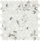 1 Uptown Glass Hexagon  Mosaic Solid-Color Matte Smooth Glass Tile White Charcoal