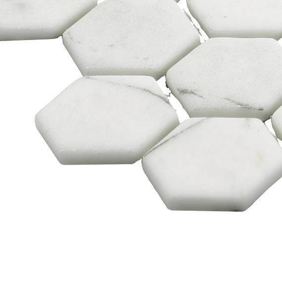 1 Uptown Glass Hexagon  Mosaic Solid-Color Matte Smooth Glass Tile White Charcoal