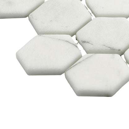 1 Uptown Glass Hexagon  Mosaic Solid-Color Matte Smooth Glass Tile White Charcoal