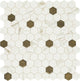 1 Uptown Glass Hexagon Honeycomb  Mosaic Mixed-Color Matte Smooth Glass Tile Beige Brown