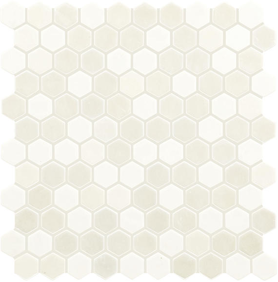 1 Uptown Glass Hexagon  Mosaic Mixed-Color Matte Smooth Glass Tile Light Beige