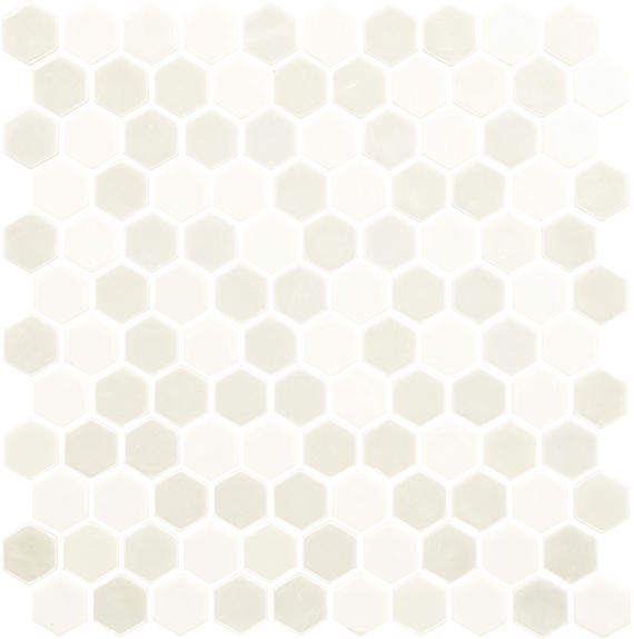 1 Uptown Glass Hexagon  Mosaic Mixed-Color Matte Smooth Glass Tile Light Beige