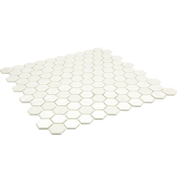 1 Uptown Glass Hexagon  Mosaic Mixed-Color Matte Smooth Glass Tile Light Beige