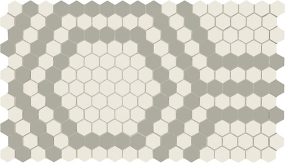 1x1 Unglazed Mosaics Hexagon  Mosaic Solid-Color Matte Smooth Porcelain Tile Light Gray
