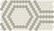 1x1 Unglazed Mosaics Hexagon  Mosaic Solid-Color Matte Smooth Porcelain Tile Light Gray