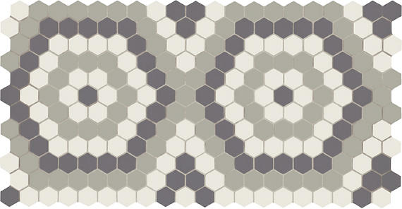1x1 Unglazed Mosaics Hexagon  Mosaic Solid-Color Matte Smooth Porcelain Tile Soft Gray