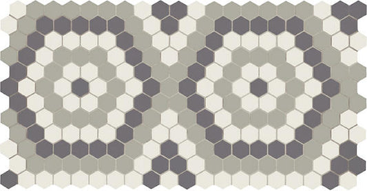 1x1 Unglazed Mosaics Hexagon  Mosaic Solid-Color Matte Smooth Porcelain Tile Soft Gray
