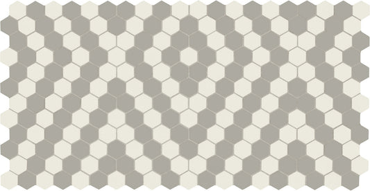 12x21 Unglazed Mosaics Hexagon Mosaic Mixed-Color Matte Smooth Porcelain Tile