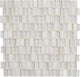 12x12 Clio Mosaics Random Pattern  Mosaic Mixed-Material Look Matte Smooth Glass & Stone Tile White
