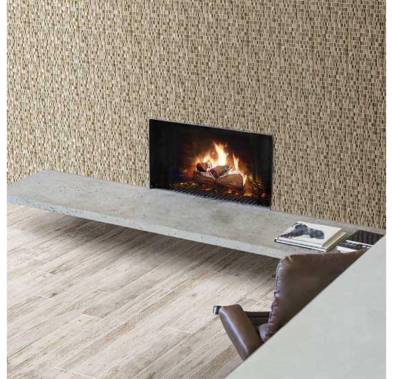 12x12 Clio Mosaics Random Pattern  Mosaic Mixed-Material Look Matte Smooth Glass & Stone Tile Light Brown