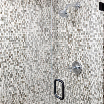 12x12 Clio Mosaics Random Pattern  Mosaic Mixed-Material Look Matte Smooth Glass & Stone Tile Light Brown