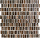 12x12 Clio Mosaics Random Pattern  Mosaic Mixed-Material Look Matte Smooth Glass & Stone Tile Dark Brown