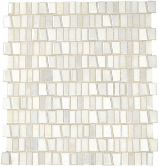 White Gray - 12x12 Midpark Mosaics Trapezoid Random Pattern Mosaic Mixed-Material Look Matte Smooth Porcelain Tile