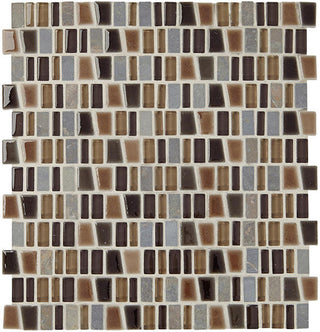 12x12 Midpark Mosaics Trapezoid Random Pattern Mosaic Mixed-Material Look Matte Smooth Porcelain Tile