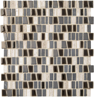 12x12 Midpark Mosaics Trapezoid Random Pattern Mosaic Mixed-Material Look Matte Smooth Porcelain Tile
