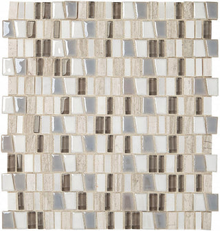 12x12 Midpark Mosaics Trapezoid Random Pattern Mosaic Mixed-Material Look Matte Smooth Porcelain Tile
