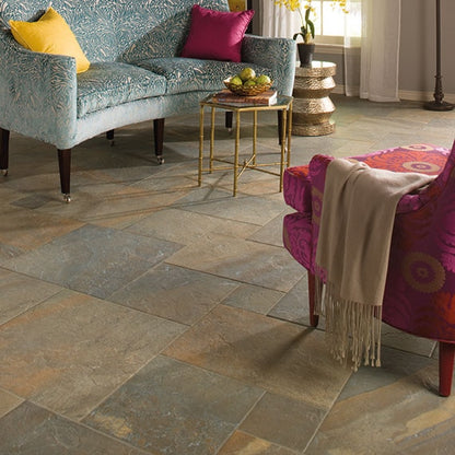20x20 Ayers Rock Light Veining  Natural Stone-Look Matte Textured Porcelain Tile Rust Brown