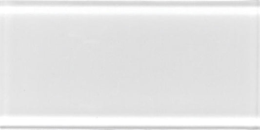 2x12 Color Wave  Natural Solid-Color Glossy Smooth Glass Tile Ice White