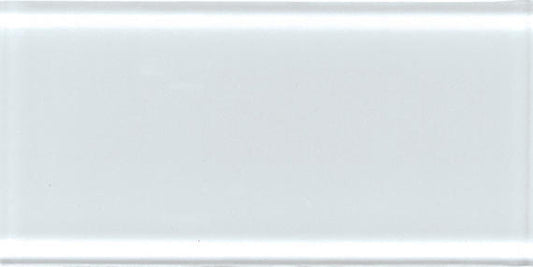 2x12 Color Wave  Natural Solid-Color Glossy Smooth Glass Tile White