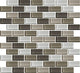 2x1 Color Wave Subway Pattern  Mosaic Mixed-Color Glossy Smooth Glass Tile Brown & Beige