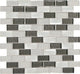2x1 Crystal Shores Subway Pattern  Mosaic Mixed-Color Glossy Smooth Glass Tile Charcoal White