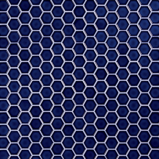 14x12 Artefino Jewel Hexagon Framed Border Mosaic Solid-Color Glossy Smooth Ceramic Tile